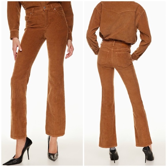 Aritzia Denim Forum The Bettie High Rise Flare in Gold Rush Brown - Picture 1 of 14